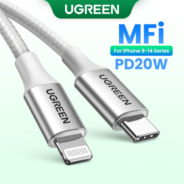 UGREEN USB C to Lightning MFI Apple Charging Cable Nylon Braided Fast Charger Data Sync Compatible for iPhone 15 14 Pro Max 13 Plus 12 11 Pro Max iPad Pro 10.5 /12.9