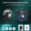 SUNLU 3D Printer Filament Dryer, FilaDryer S2 Storage Dry Box for 3D Printing, 360° Surround Heating, Large-Size Touch Screen, Remove Moisture from Wet Filaments, Spool Holder, Black. 