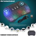RF500 Mini Keyboard For Mobile, Android Boxes, Laptops, LED Etc With Backlight Feature - QWERTY Keyboard - Rechargeable - Touch Mousepad. 