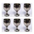 Classical Neat Finished Set OF 6 Stainless Steel Drinking Glass Water Vine Glass Homemade Café Accessories-Kitchen Gadgets. 