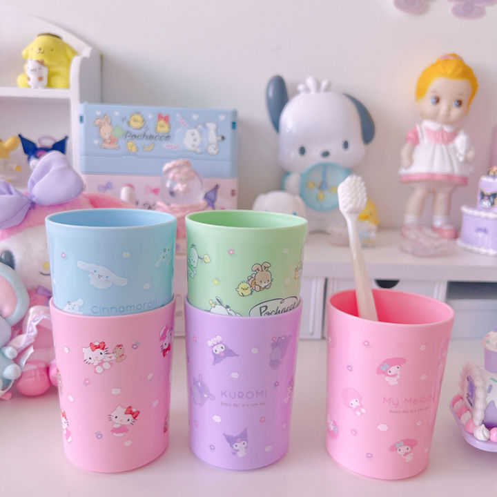 Anime Hello Kitty Mouthwash Cup Sanrio Kids Toothbrush Cup Cartoon Kawaii Plastic Washing Cup Cute Home Bathroom Supplies