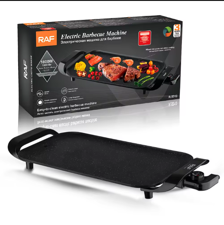 RAF Quality Non Stick Indoor Smokeless Electric Grill Bbq Stainless ...