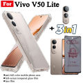 Vivo V50 Lite Shockproof Phone Case for Vivo V50Lite 5G V40 Lite Anti Spy Privacy Full Coverage Tempered Glass Screen Protector and Lens Film. 