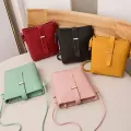 Women PU Crossbody Bucket Bag Faux Leather with Buckle for Work and Travel. 