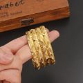 【happy one】2pcs Gold Dubai Bride Wedding African/Arab/Middle Bracelet  Bangle Jewelry birthday Chines gift. 