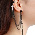 Fashion Exaggeration Fashion Tassel Ear Chains Cuff Earrings Metal Christian Chain Drop Pendants Gothic Punk Style Pendant Clip Jewelry. 