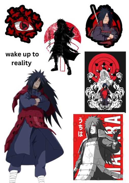Madara Uchiha A5 Uncut Sticker sheet Poster |  Anime Naruto | Mangekyo Sharingan | Manga | Phone Mobile laptop