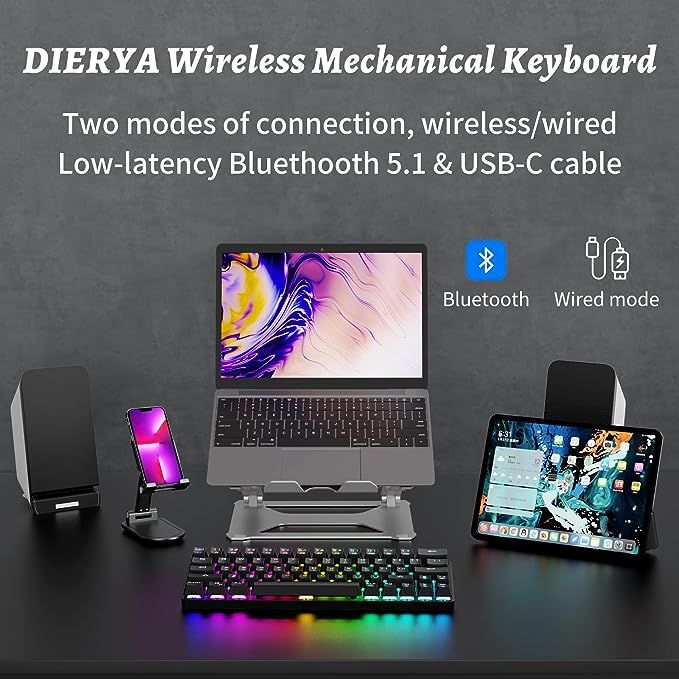 DIERYA%20DK63%2060%25%20Wireless%20Mechanical%20Keyboard,%20RGB%20Backlit%20Bluetooth%20Gaming%20Keyboard%20Wired%20Dedicated%20Arrow%20Keys,%20Compact%2063%20Keys%20Mini%20Keyboard,%20Full%20Keys%20Programmable%20-Red%20Switches%20-%20Image%203