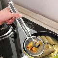 2PCS -Oil Frying Spoon 2 in 1 Oil Fryer Filter Clip Oil Tongs Strainer Chimta, Kitchen Food Strainer Tongs for Fried Food, Stainless Steel Kitchen Tong. 