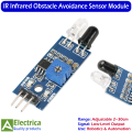 IR Infrared Obstacle Avoidance Sensor Module – Adjustable 2–30cm Detection Range, Low-Level Signal Output, Ideal for DIY Robotics, Smart Cars, and Automation Projects by Electrica. 