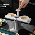 Double Head Automatic Dumpling Mold ,Stainless Steel Pierogi Maker ,Instant Samosa Maker Wrap Two at Once. 
