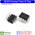 10Pcs NE555 Timer IC Precision Dual Bipolar Chip for Oscillator, Pulse Generator, PWM, LED Flasher & Electronic Projects DIY/Repair Pack by Electrica. 