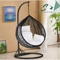 Shizi Egg Hanging Swing Chair Jhoola with Stand, Cushion Set - Jhola Rattan Patio Swing Jhula. 