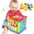 Baby Activity Cube - 6-in-1 Musical Baby Learning Toys, Play Set Includes A-B-C-D Letters, Colorful Shape Sorter, Vehicles Puzzle, 4 Piano Keys and More - ASTM Certified Toddler Toys. 