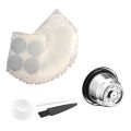 3 Pack Reusable Nespresso Capsules with 100 Foil Lids- Stainless Steel Refillable Coffee Pods for Nespresso Machines. 