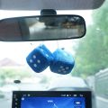 1 Pair Fuzzy Dice Dots Rear View Mirror Hanger Decoration Car Styling Accessories multicolor car design. 