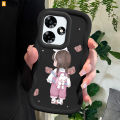 AMORVOR for Infinix Hot 30 Play Hot 30i Hot 30 Back Cover Lovely Girl Pattern Luxury Phone Case Macaron Wave Soft Silicone Mobile Cover. 