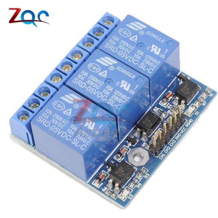 3 Channel Relay Module With Optocoupler Isolation Opto-isolated Compatible 3.3V 5V Signal High-voltage Relay