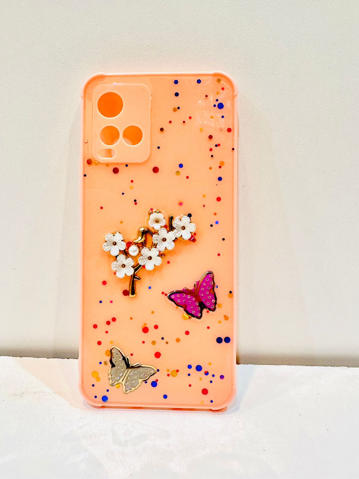 Lahore Mobile Case Fancy Flower Butterfly Back Cover for VIVO Y21T Y33s Y21 Y21A, Liquid Silicone Case with Precise Cutouts, Soft Grip, 9 Color Options 6