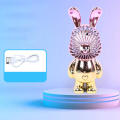 portable office student desktop outdoor summer girls kindergarten toys Gradual rabbit small fan creative USB handheld fan mini. 
