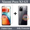 Xiaomi Poco X3 GT Glass Protector Tempered Polish Screen Protection + Back Clear Jelly Protector Soft Film Protection Hydrogel Film Back Protector For Xiaomi Poco X3 GT. 