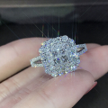 2023 New Round Solid Sterling Sier Engagement Ring For Women Lady Anniversary Gift Jewelry Wholesale. 