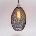 Metal Pendant Lamp Shade Wrought Iron Wire Lampshade for Cafe Decoration Oval. 