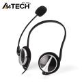 A4tech HS-5P Headphones - Omni-Directional Noise-Cancelling Mic - 2 Pin - For PC - Black. 