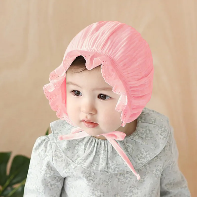 I LOVE DADDY&MUMMY-New Soft Cotton Baby Girl Hat Lace Princess