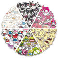 With My Me phone case for girls on laptop omi Mynamoro 50 pieces cute stickers Cinll Kur Melody stickers for Sanriolody anime stickers for kids KEEMEEUYZO. 