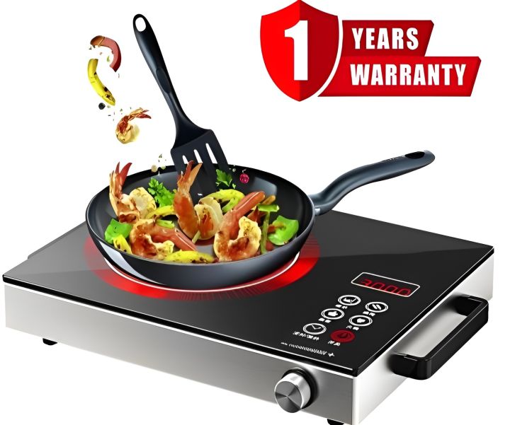 2200W Electric Stove Infrared Hot Plate | Fast Heating in 2 Mins | Easy-to-Clean Automatic Electric Coil Cooking Stove | Electric Cooker for Efficient Cooking