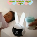Kids Alarm Clock for Kids, Bunny Alarm Clocks for Girls Boys, White Kid Alarm Clock with Ringtones & Night Light Rechargeable Snoozing. 