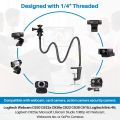 Webcam Stand, Upgraded Webcam Mount Stand with Flexible Gooseneck Arm and Clamp, Suit for Logitech Webcam C920,C922,C930. 