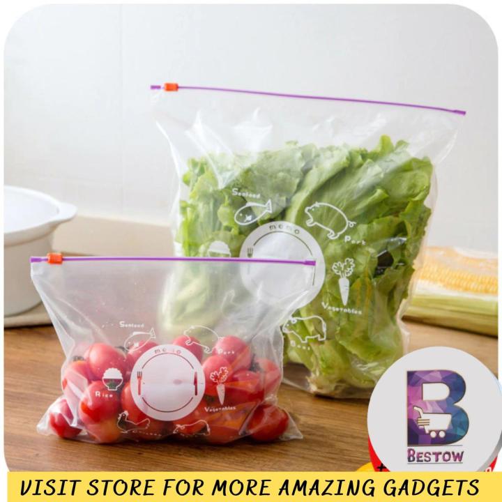 Reusable Fresh Zipper Bag Freezing Heating Food Bag Saran Wrap