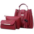3-Piece Casual PU Leather Handbag Set for Women - Large Capacity, Shoulder & Crossbody Bags. 