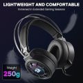 Redragon H314 GRENDEL RGB USB Wired Gaming Headset with 40mm Drivers and Lightweight Design, and Soft PU Leather Ear Cushions for Ultimate Comfort. 