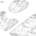 3 Pieces Bathroom Rug Set Polyester Fiber Washable Toilet Floor Carpet. 