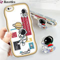 Jizetin for iPhone 6 Plus / iPhone 6S Plus Back Cover + Free Pop Socket Pick Stars Astronaut Soft Wavy Shape TPU Phone Case For Girls Boys. 