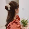 New Chiffon Flower Bun Maker Maruko Hairtyle Tool weet Hair Braided Rope Korean Hair Acceorie Elegant Hair Jewelry Women' Hairband. 
