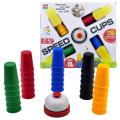 Quick Cups Games for Kids,Classic Speed Cup Game for Parent-Child Interactive Stacking Cups Game with 24 Picture Cards, 30 Cups (6 Sets of 5 Colors Each), Bell &Instructions. 