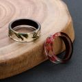 【Heartbeat Girl Store】1PC New Design Handmade Wood Rings Flowers Plants Landscape Inside Fashion Anniversary Ring Gifts. 