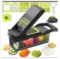 Vegetable Chopper, 12 in 1 Mandoline Slicer Food & Onion Chopper Cuber Cutter Onion Dicer, Veggie Slicer Manual for Garlic, Cabbage, Carrot, Potato, Tomato, Fruit, Salad (Green). 