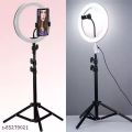 26cm Ring Light With Mobile Holder With and without 7Feet Tripod Stand in Three Different Mode Light (Select your Variation). 