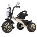 Kids trikes with colorful lights for 3-5 years old,pedal tricycle with double rearview mirrors,adjustable seat foam wheel cruiser scooter balance bike. 
