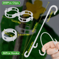 250 Pcs Tomato Clips, Plant Support Clips and J Tomato Hooks Plant Clips and 50 Pcs J Tomato Hooks White Plastic Lattice Clamp. 