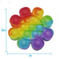Push Pop Bubble Fidget Spinner Pop It Silicone Toy - 5 inches - Rainbow Flower. 