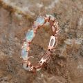 Huitan Oval Imitation Opal Finger Ring for Women 3 Metal Colors Daily Wear Fancy Accessories Cute Girls Gift Statement Jewelry. 