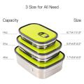 Lunch Box Stainless Steel Rectangular Lunch Box Choose From (S-M-L) GREEN. 