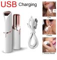Premium USB Rechargeable Electric Facial Hair Removal Device for Women, Portable Waterproof with LED Light, 18K Gold Plated, Safe & Painless. 
