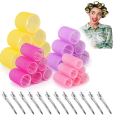 Pack of 6 Hair Rollers and Curlers with Clips - Hair sectioning clips pack of 6 - Self Grip hair roller with clips - Roller and clip - Velcro Hair rollers with clip - Hair styling - Hair curler - Magic roller - hair clip - Medium and large roller. 